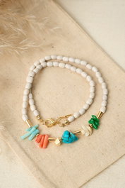 Heliophilia Silver Collar de Metal Multicolor con Diseño de Cuentas